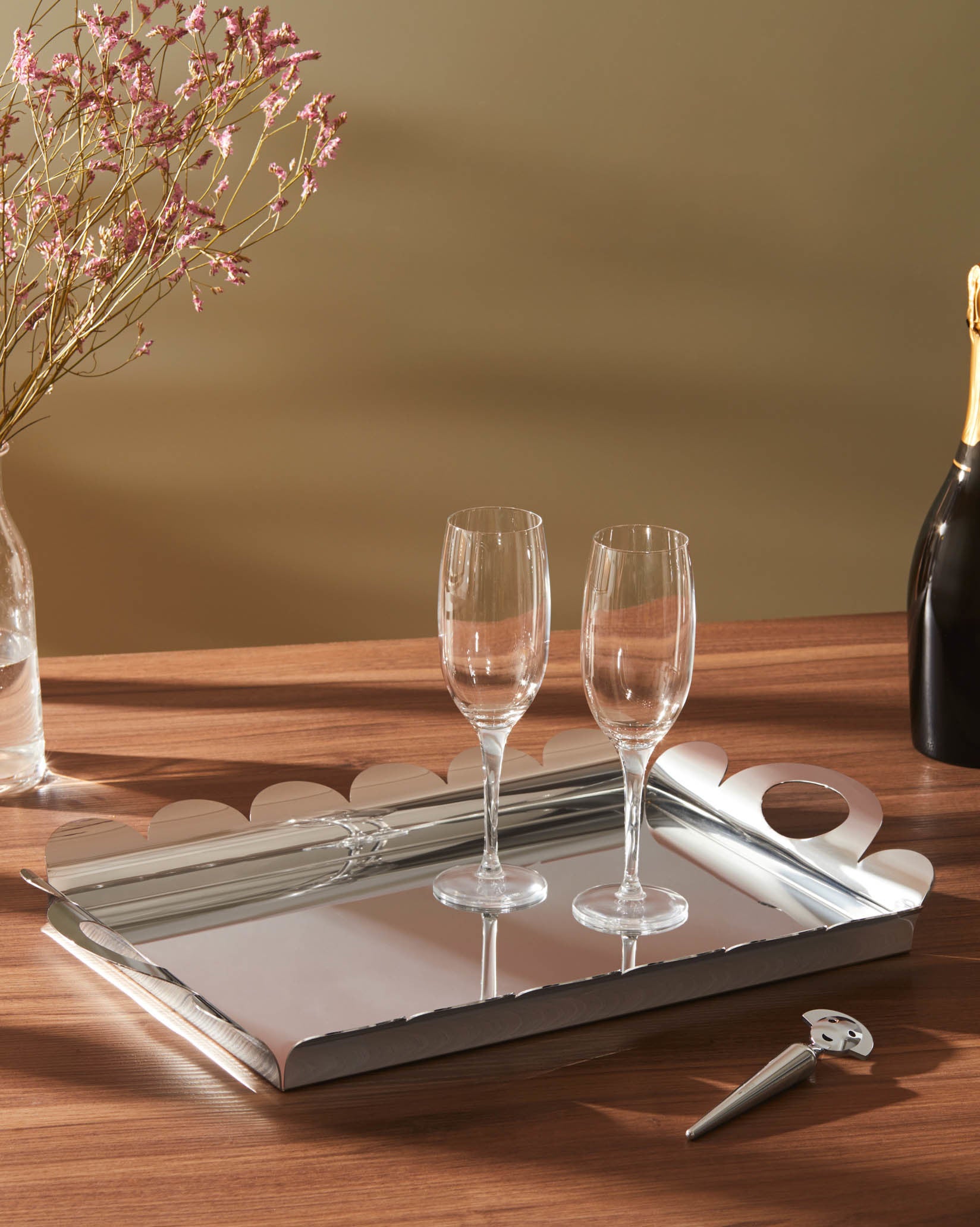 flat mirror tray