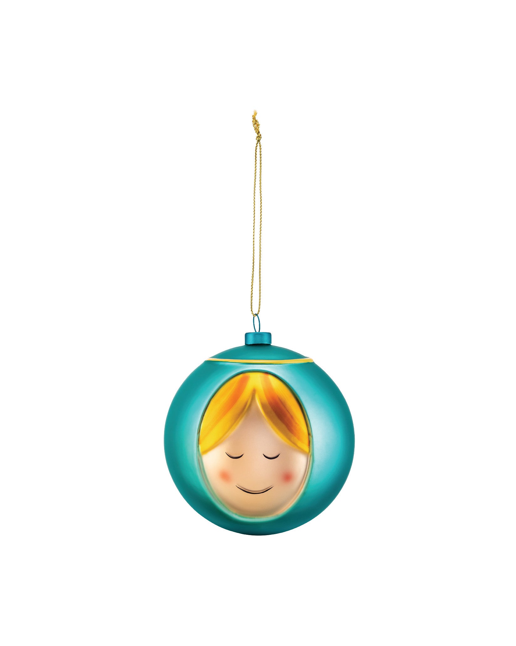 Madonna light blue Christmas bauble Alessi