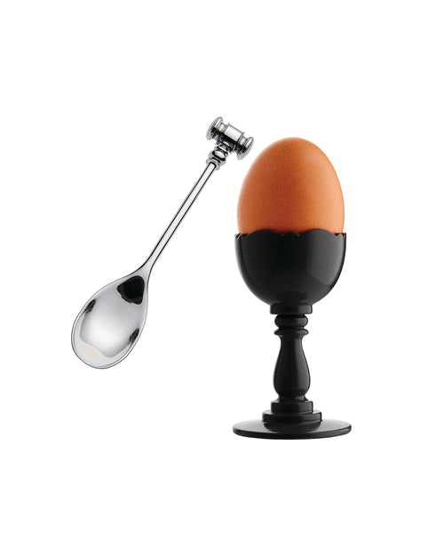 Dressed white Egg cup with spoon Alessi 3