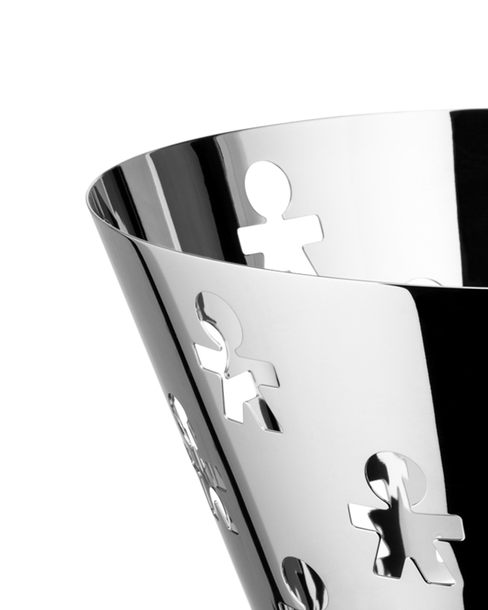Alessi BM10/18 B Barket ronde mand, gelegeerd staal, zwart