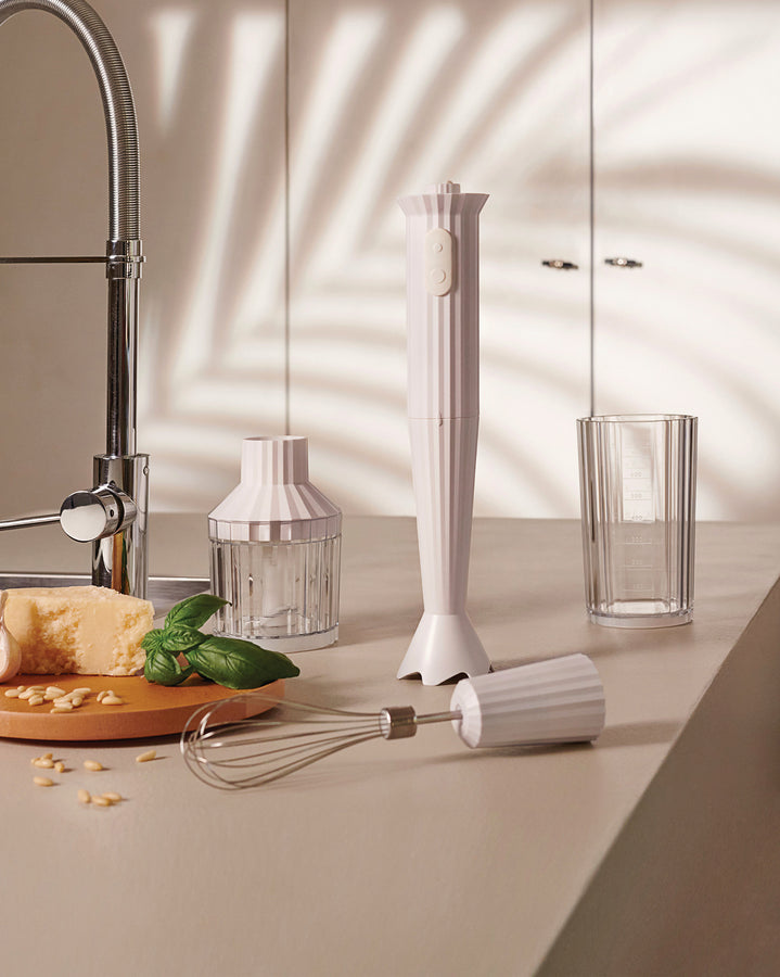 The Plissé designer kitchenware range by Michele De Lucchi features the recognisable and unique pleated aesthetics across all electrical appliances including blenders, kettles and toasters. Bring style to your kitchen countertops.