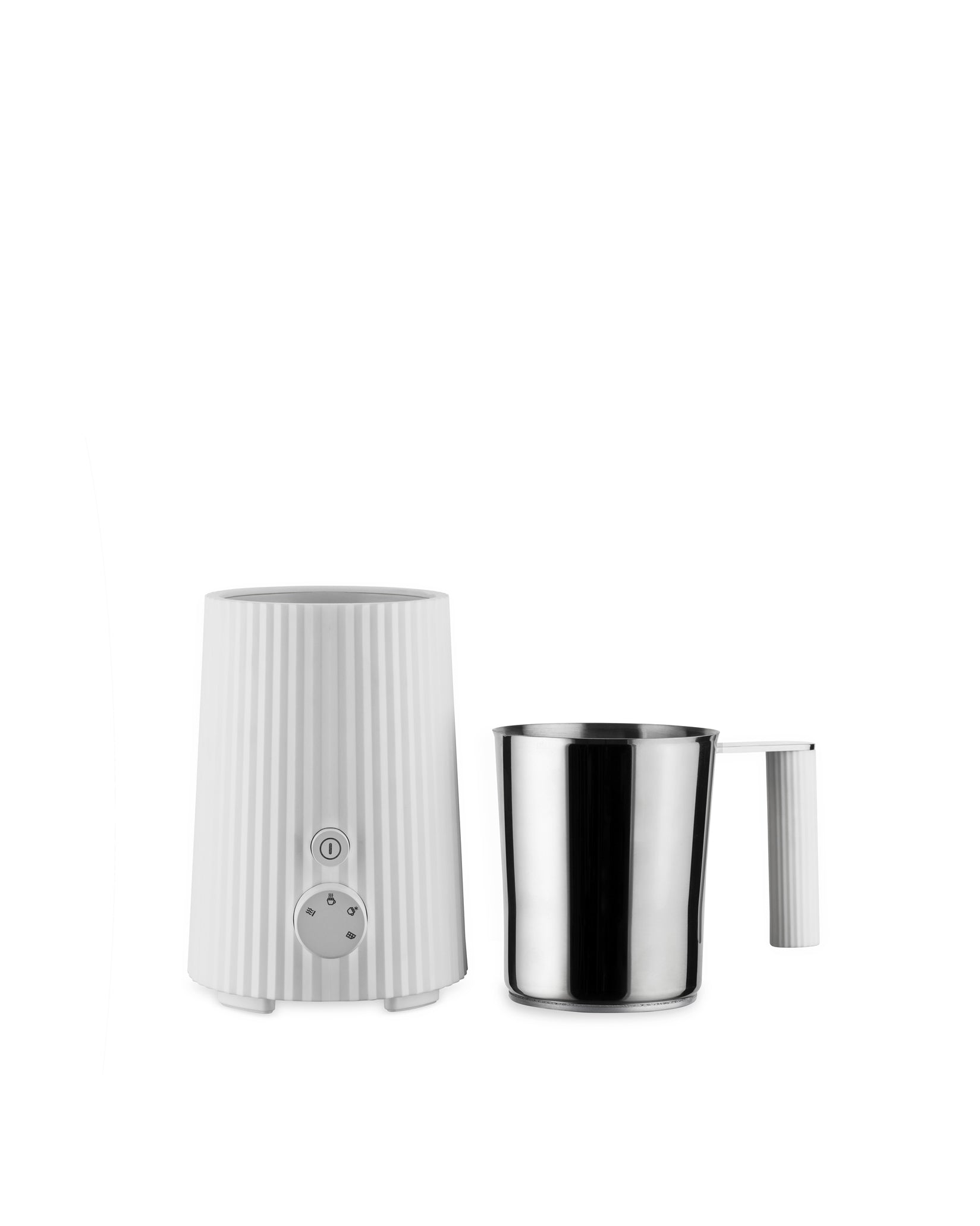 Plissé white Multi-function milk frother. British plug Alessi 2