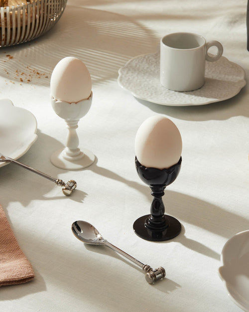 Dressed white Egg cup with spoon Alessi 1