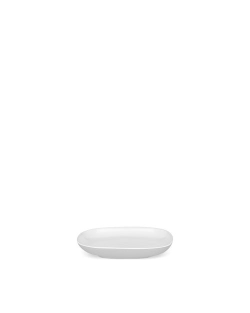 Ovale white Saucer for mocha cup. 4 pieces Alessi 3