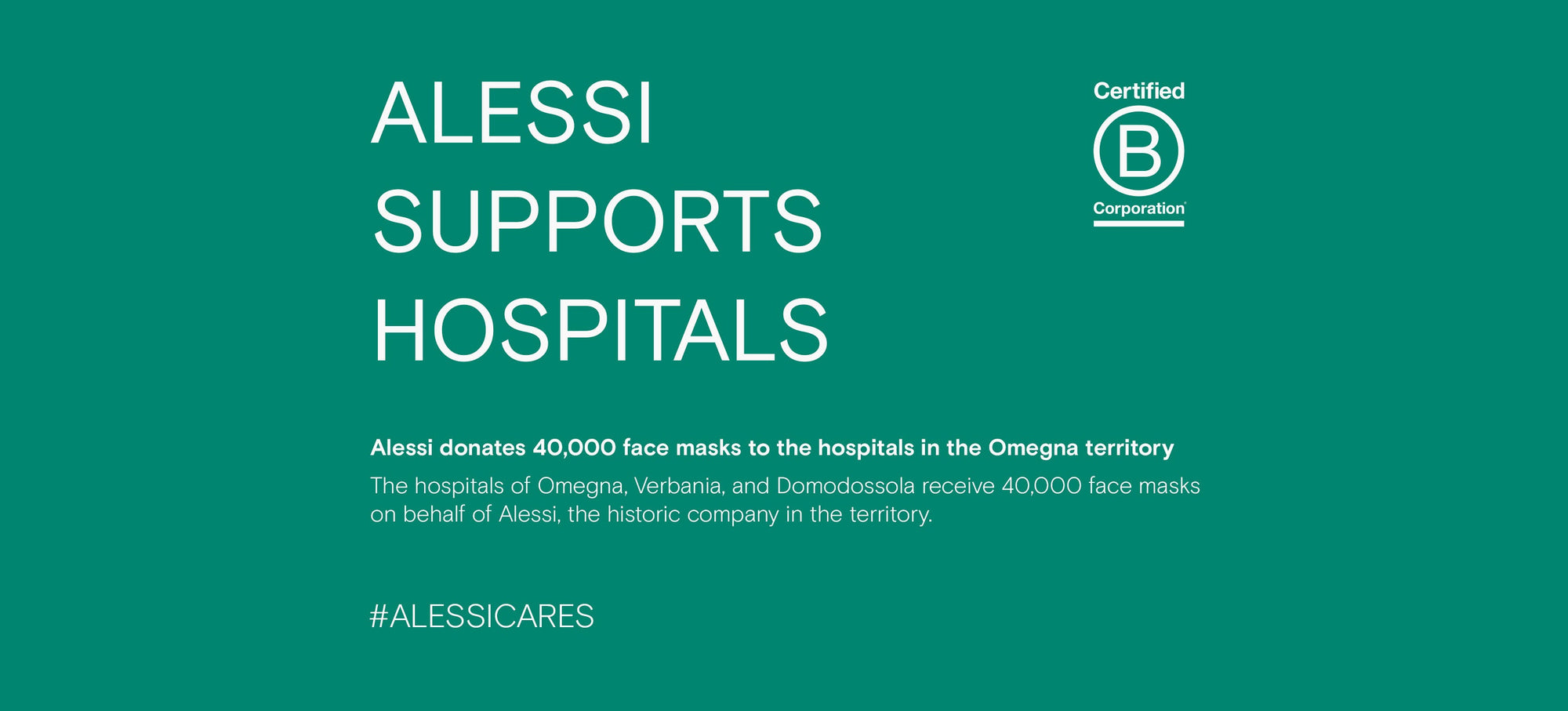 Alessi donates 40,000 protective masks to local hospitals