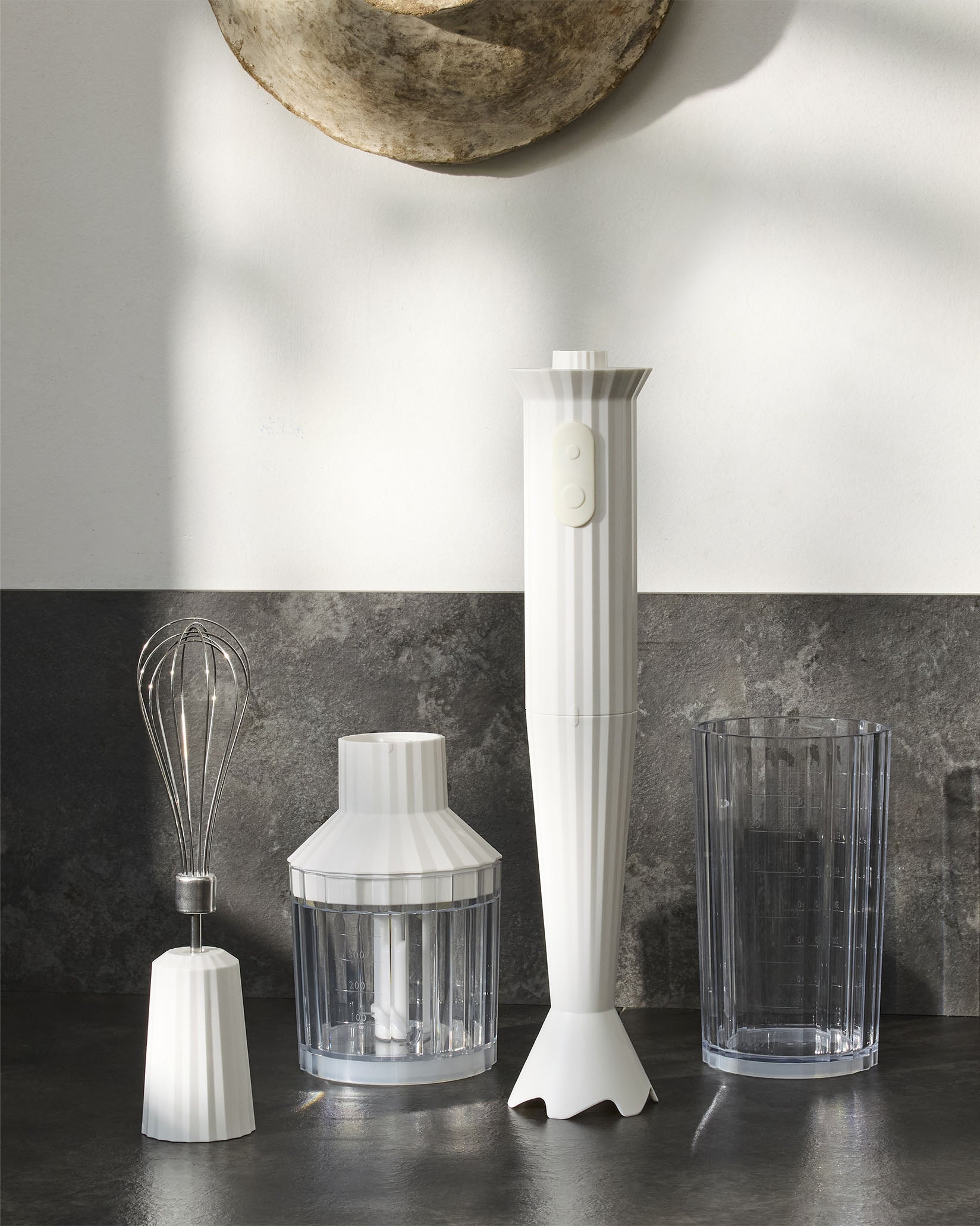 Plissé white Hand blender set. British plug Alessi 1