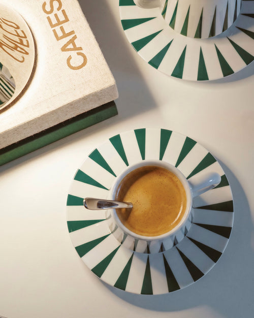 Delight green Set of two mocha cups with saucer Alessi 1