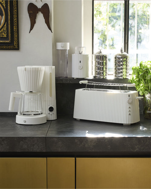 Plissé white Long double compartment toaster. English plug. Alessi 2