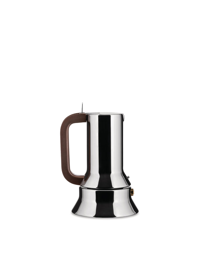 Award-winning Espresso coffee maker, the 9090 features a wide base to spead up water heating and other innovative features. Polished stainless steel. This stovetop espresso maker was the first Alessi item exhibited at the MOMA in New York making it an iconic gift idea for coffee connoisseurs