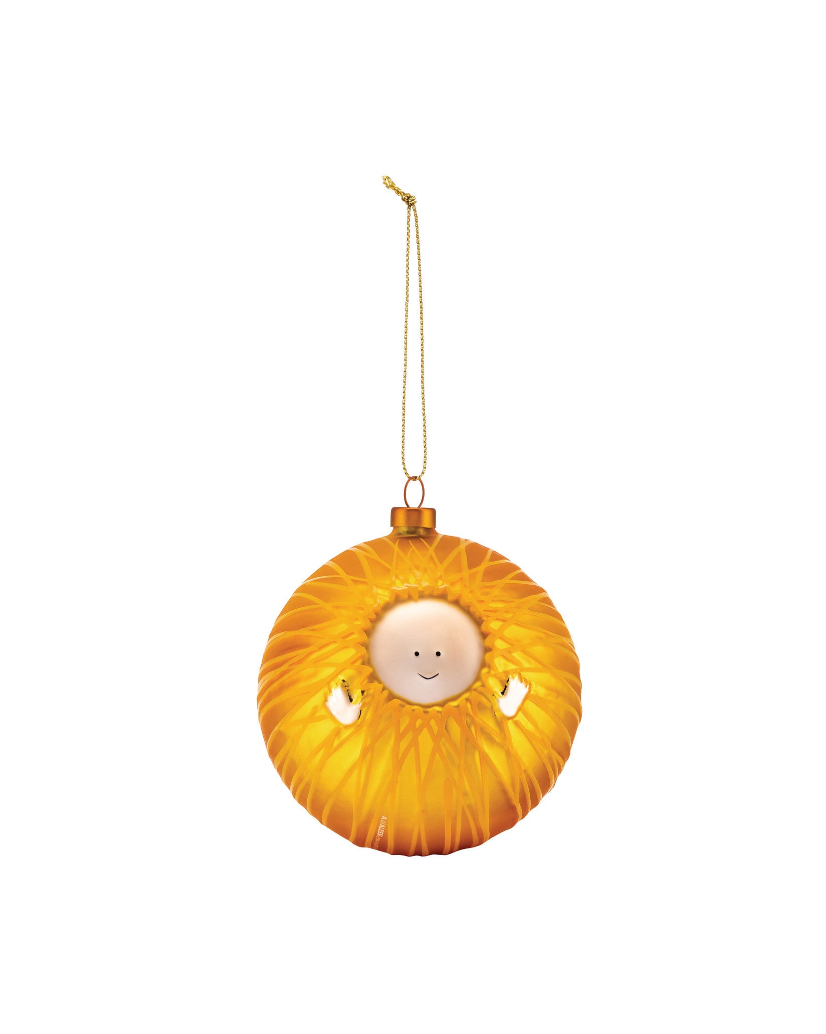 Boule De Noël Alessi Stella Cometa En Verre Soufflé - Diamètre 9 Cm - Décoration Main Peinte Orange - Projet Le Palle Presepe