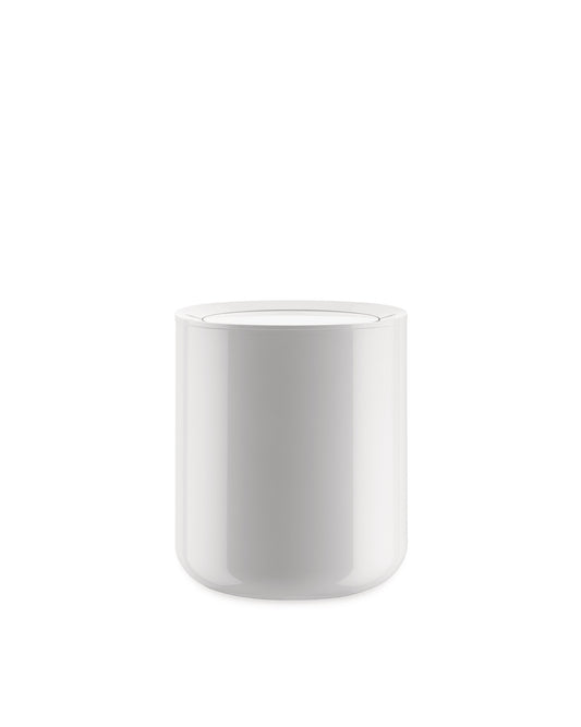 Beautiful due to it's practical simplicity, this bathroom waste bin is made from white plastic with a sleek mirrored finish. The Birillo bathroom bin is rectangular but with soft rounded edges with a swing top lid. Designed by the talented Piero Lissoni, there are matching bathroom pieces available. 