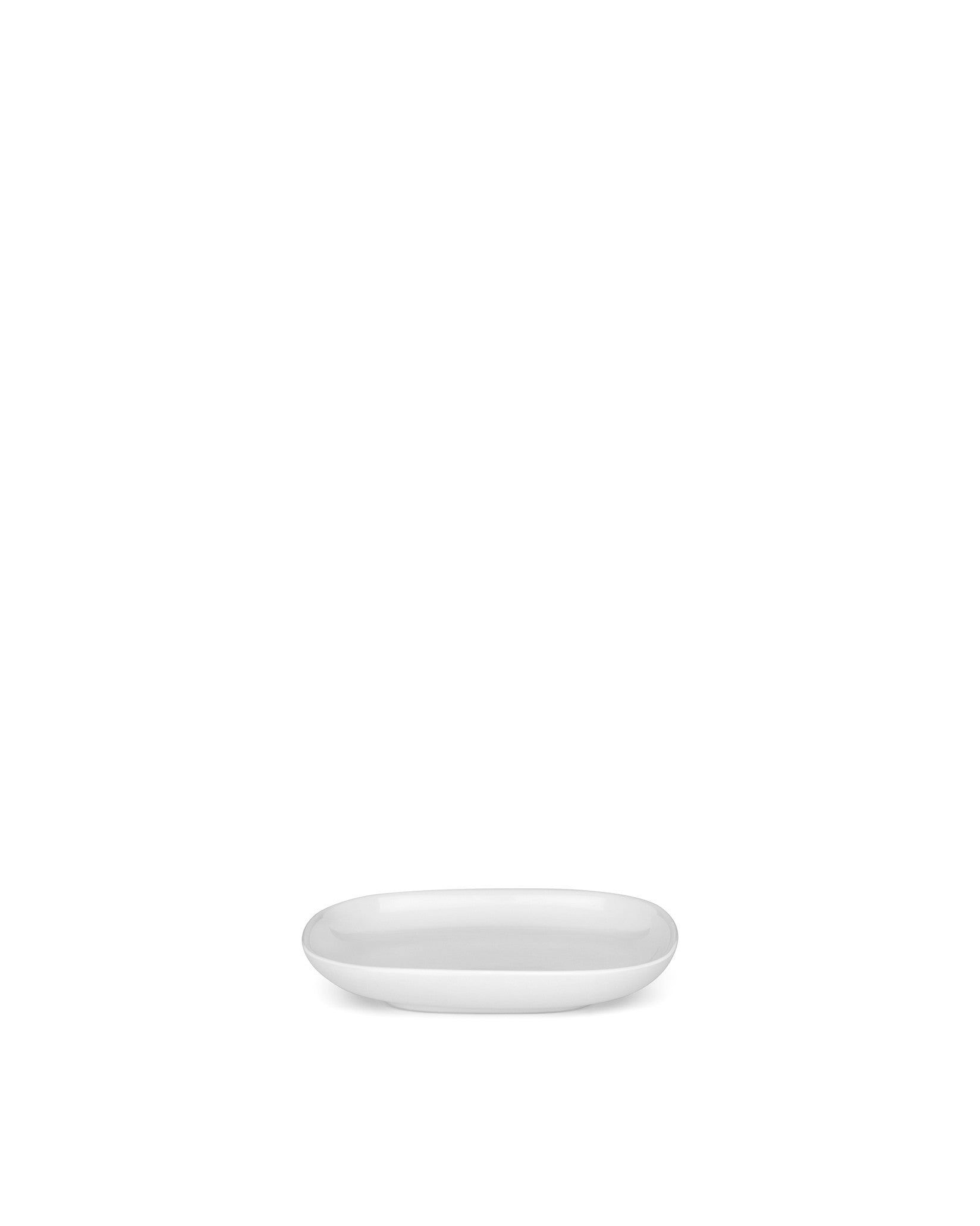 Ovale white Saucer for mocha cup. 4 pieces Alessi