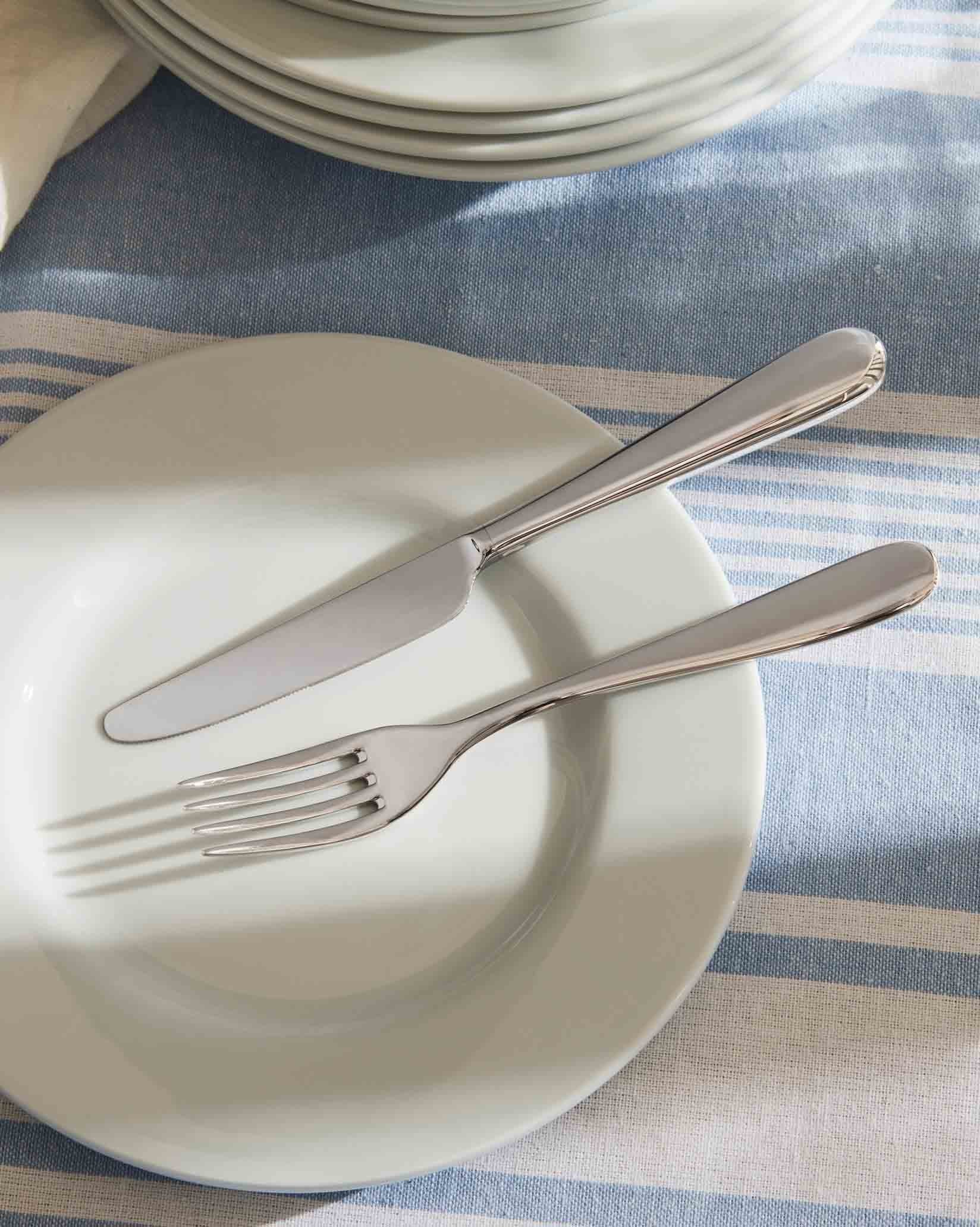 Nuovo Milano hollow handle Dessert knife. 6 pieces Alessi