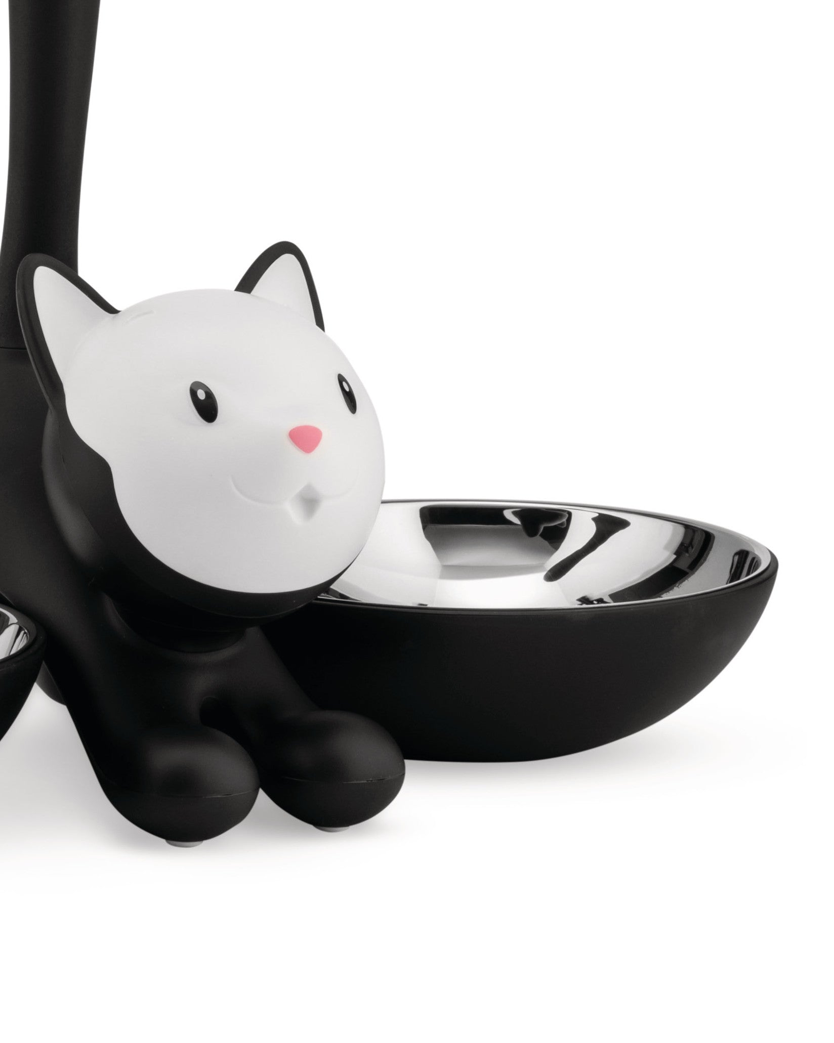 White Pet Supplies : Alessi AI19 B Lula' Dog Bowl, Black, Black