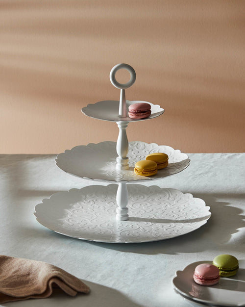 Dressed stainless steel Three-dish stand Alessi